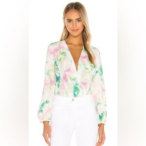 Amanda Uprichard Crossover Blouse Bodysuit